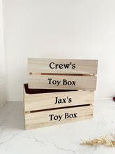 Load image into Gallery viewer, Personalised Wooden Toy Box
