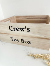 Load image into Gallery viewer, Personalised Wooden Toy Box
