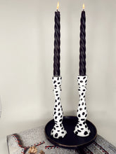 Load image into Gallery viewer, Two Wooden Dalmatian Candlesticks
