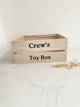 Load image into Gallery viewer, Personalised Wooden Toy Box
