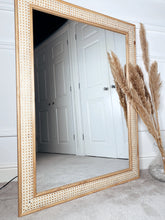 Load image into Gallery viewer, Large Rattan Wooden Mirror
