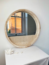 Load image into Gallery viewer, Large Round Rattan Mirror
