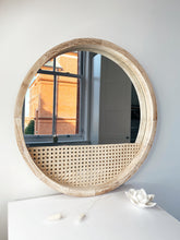 Load image into Gallery viewer, Large Round Rattan Mirror
