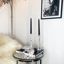 Load image into Gallery viewer, Two Wooden Dalmatian Candlesticks
